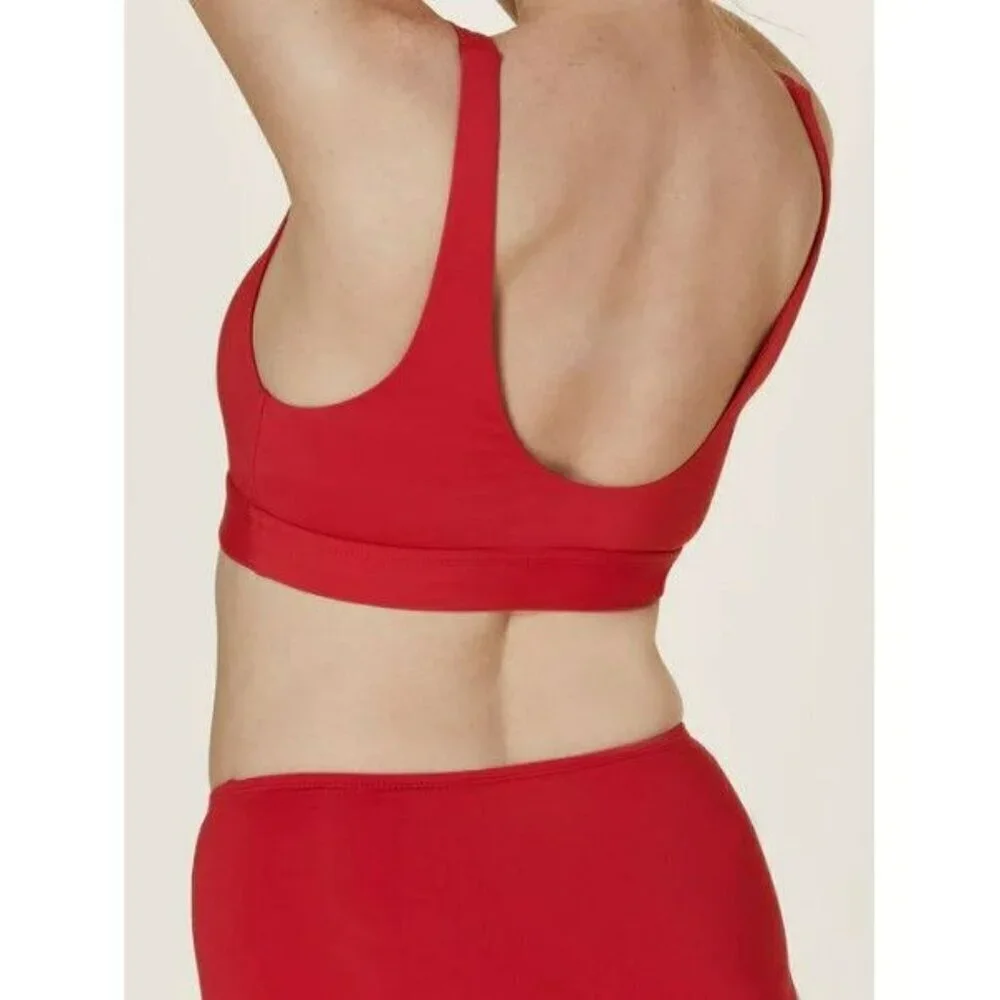 Andie Swim The Ventura‎ Red Cherry Bikini Top Swimsuit Medium